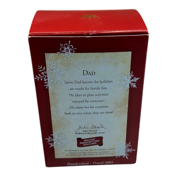 Hallmark Ornament Dad Snowbell Family Snowman Bell Porcelain 2005 QXG4672 - Picture 5 of 6